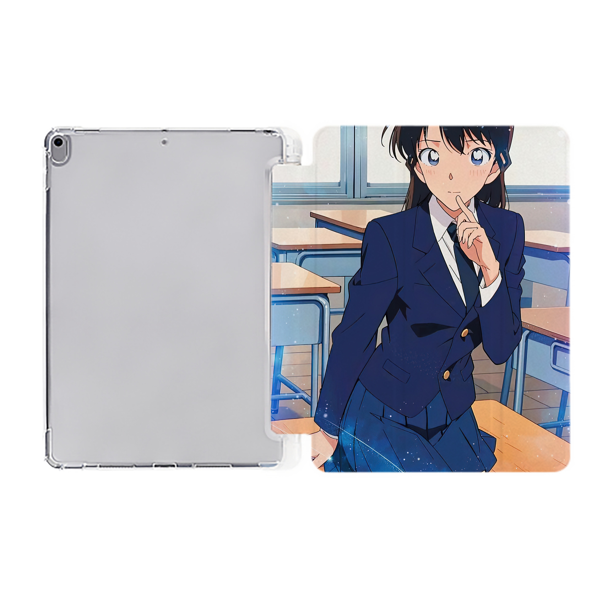 （画像用） 名探偵コナン Detective Conan IPad ケース ペン収納付き 三つ折りスタンド PUレザー×シリコン 対応機種9.5/10.5/10.9インチ